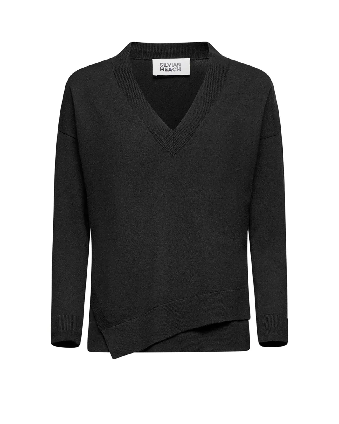 Asymmetrical V-neck sweater