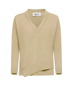 Asymmetrical V-neck sweater