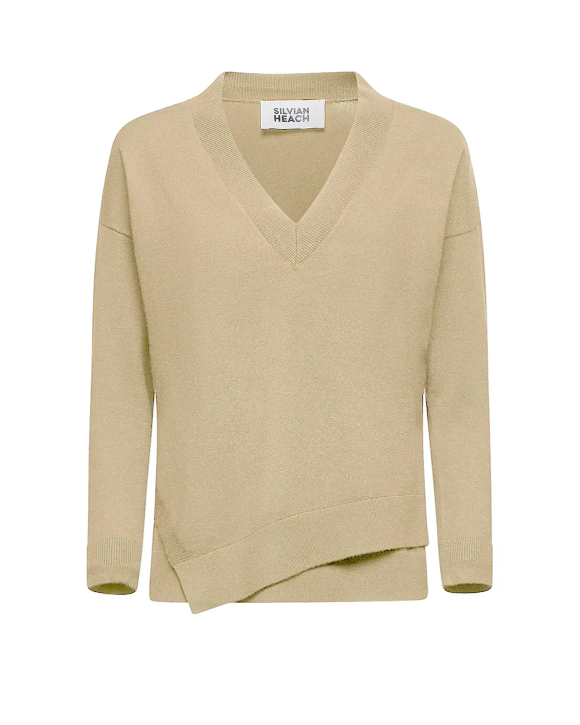 Asymmetrical V-neck sweater