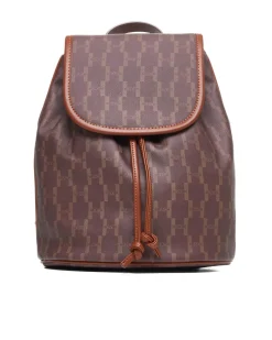 Backpack with drawstring and front flap