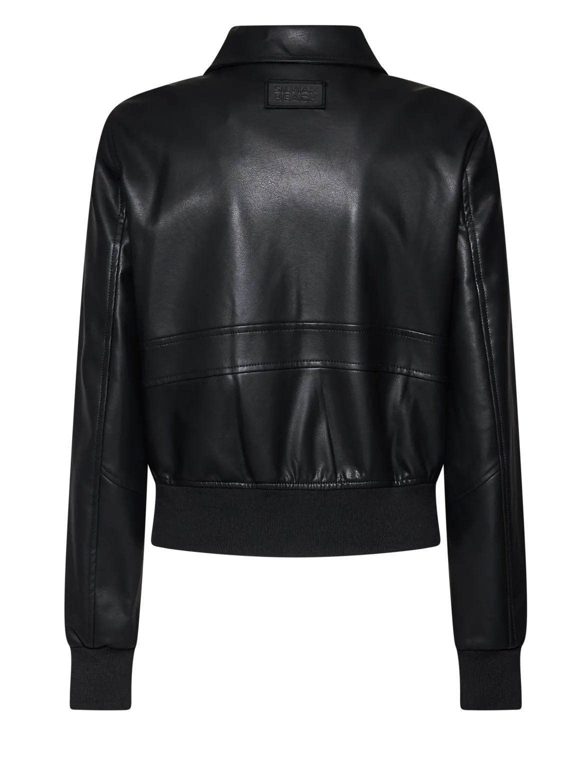 Black Jacket with Front Zip and Structured Collar