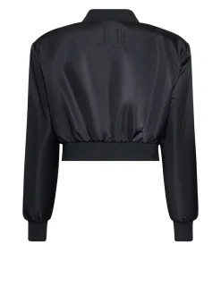 Black jacket with zip closure and essential details