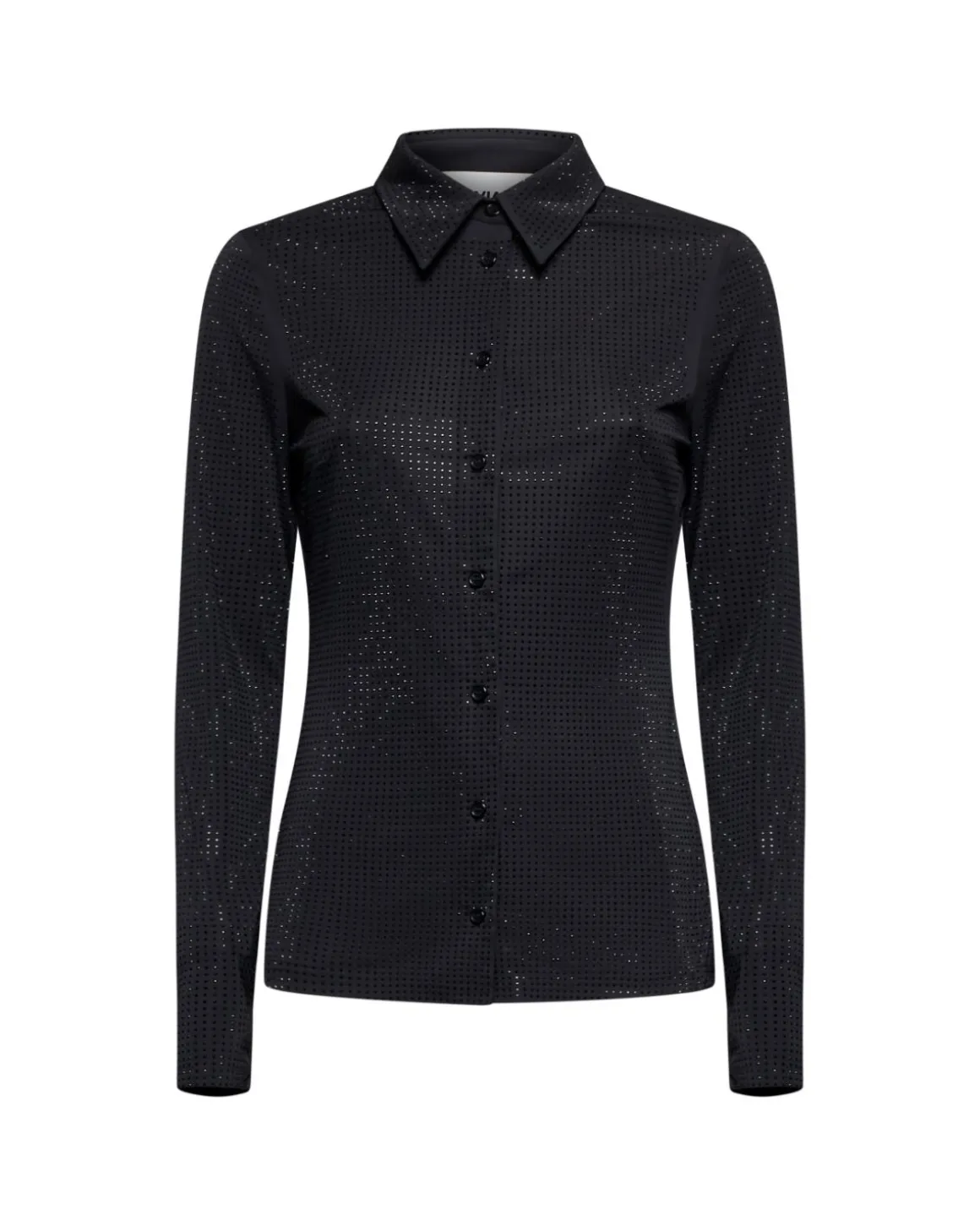 Black shirt with shiny workmanship