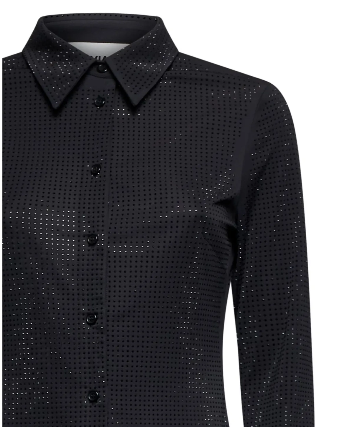 Black shirt with shiny workmanship