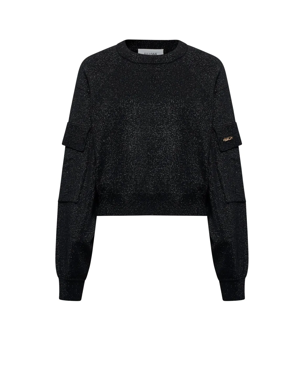Black sweater with low shoulder