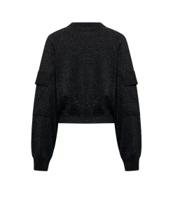 Black sweater with low shoulder