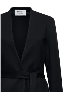Blazer with belt and contrasting details