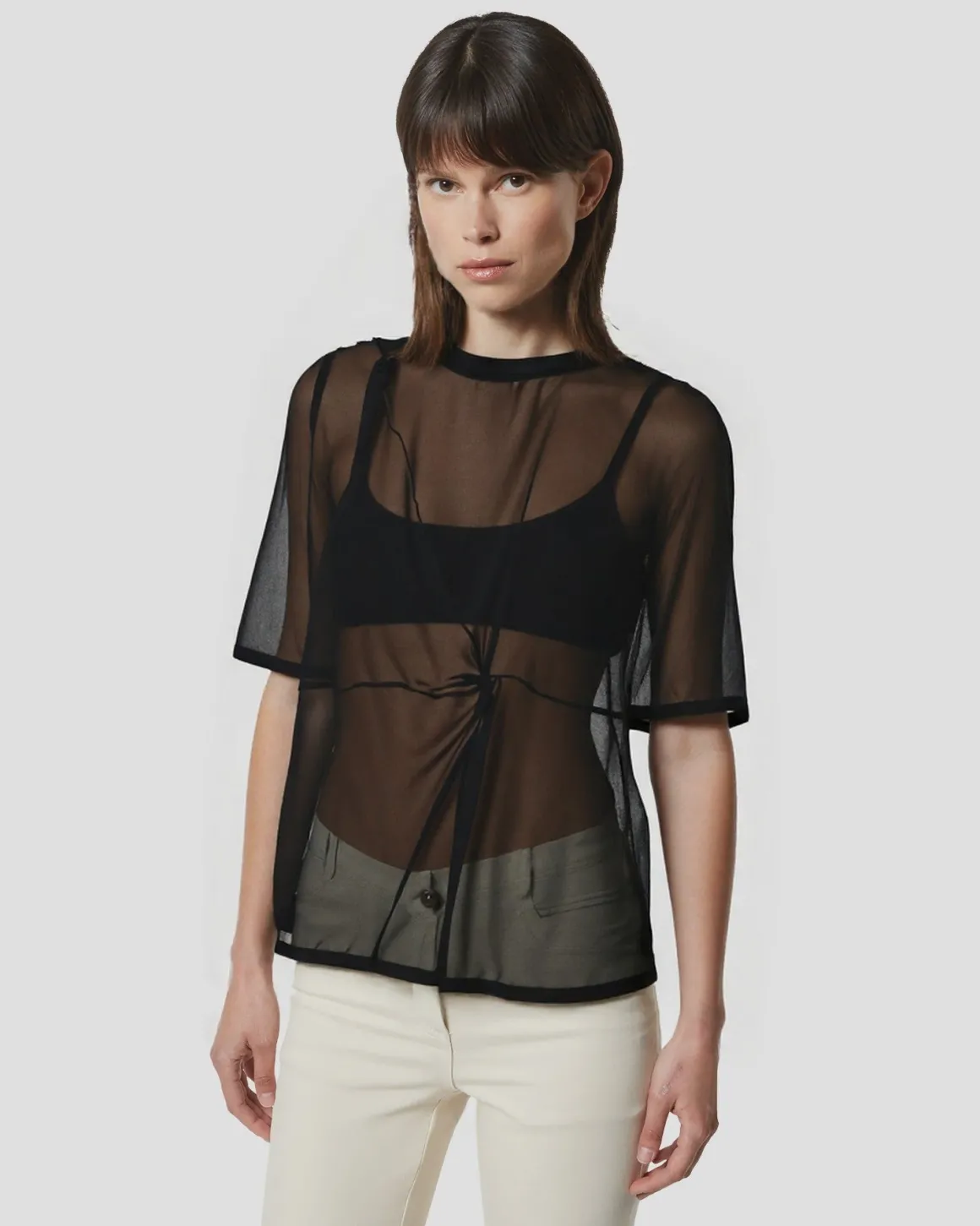 Blouse with Floral Application