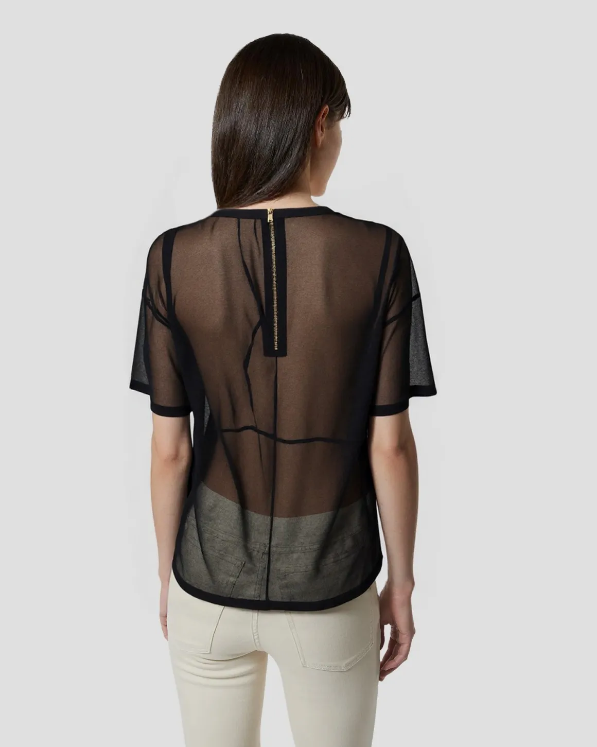 Blouse with Floral Application