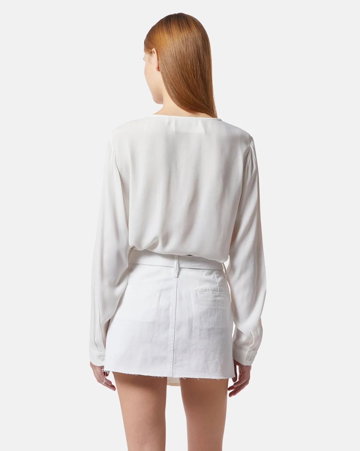 Blouse with keyhole neckline