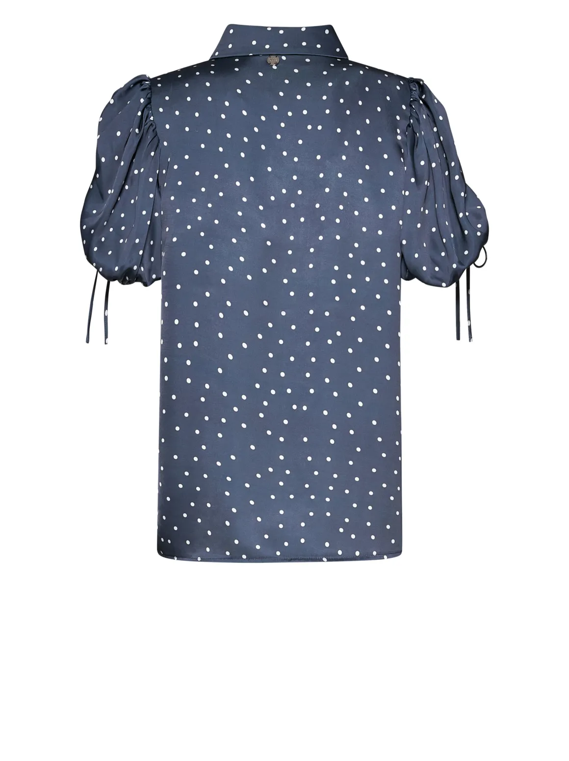 Blouse with micro-pattern and feminine details