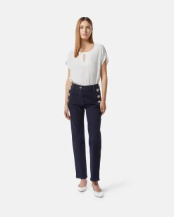 Blouse with teardrop opening