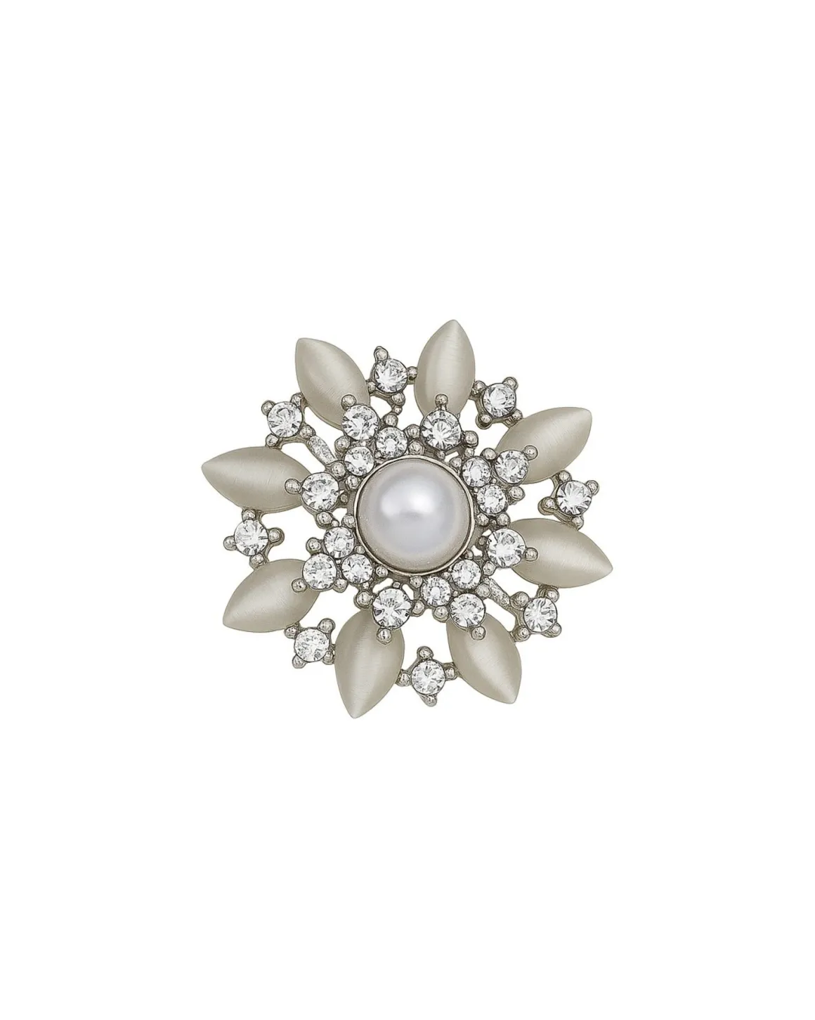 Brooch with central element and floral design