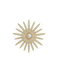 Brooch with central element and radial design