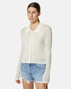 Cardigan in shirt with collar
