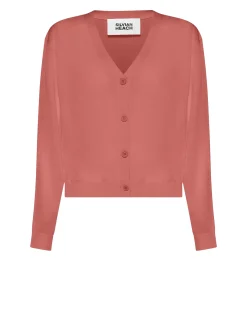 Cardigan with v-neck and front closure