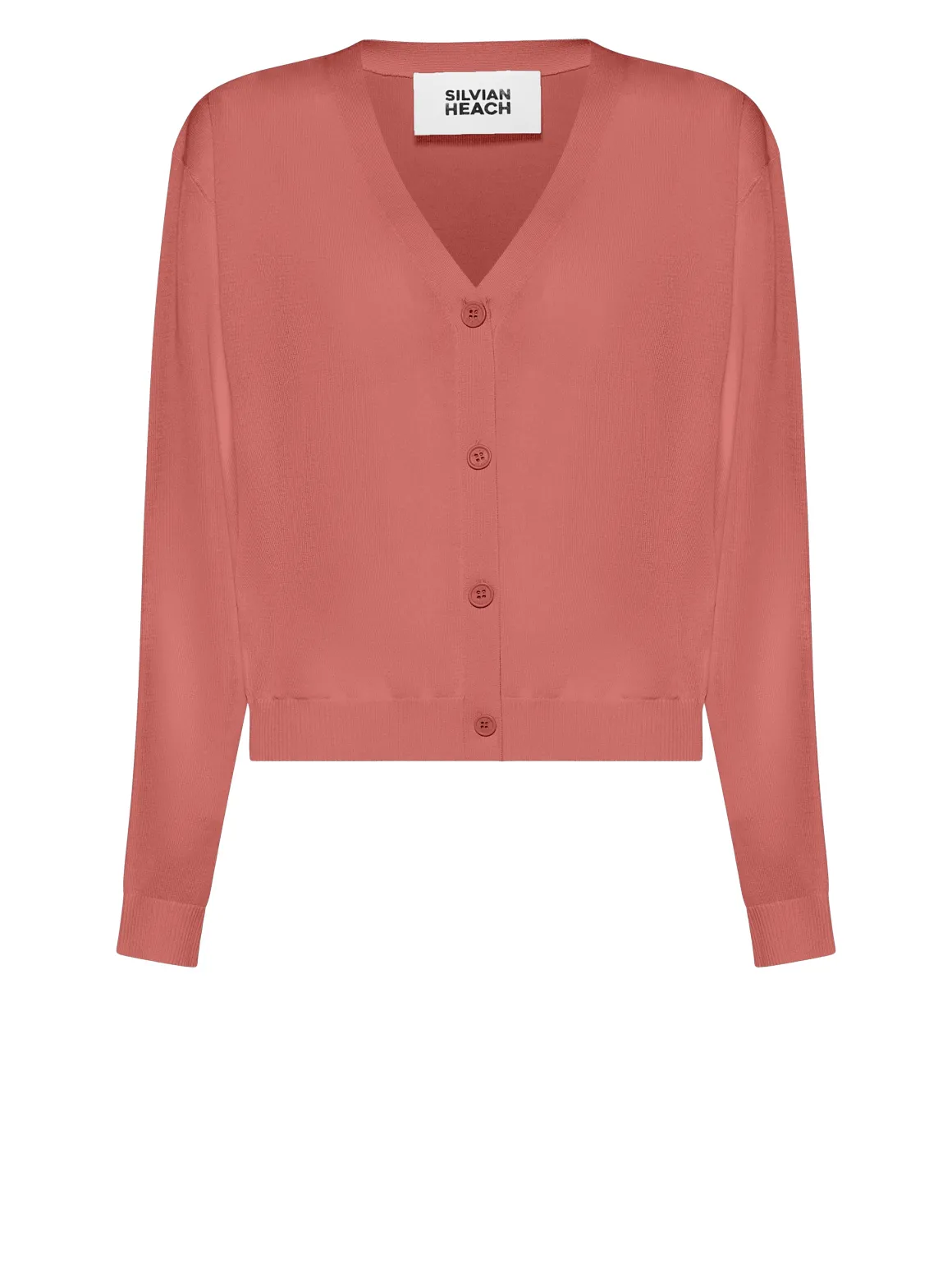 Cardigan with v-neck and front closure