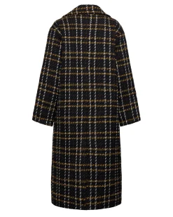 Checked coat with lapels
