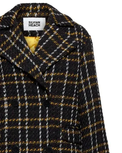 Checked coat with lapels