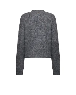Compact cardigan with V-neck