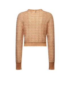 Copper-effect ribbed sweater