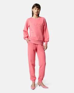Cotton sweatshirt with relief logo