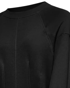Cropped sweatshirt with balloon sleeves