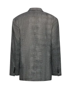 Double-breasted blazer in check pattern