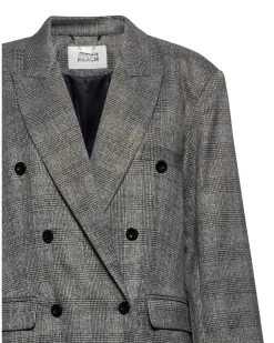 Double-breasted blazer in check pattern
