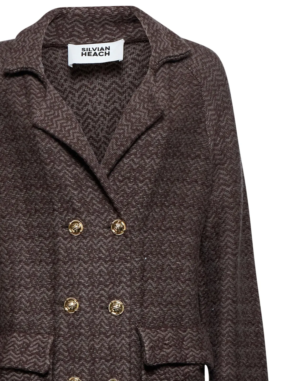 Double-breasted coat with decorative buttons