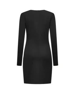 Draped dress with long sleeves