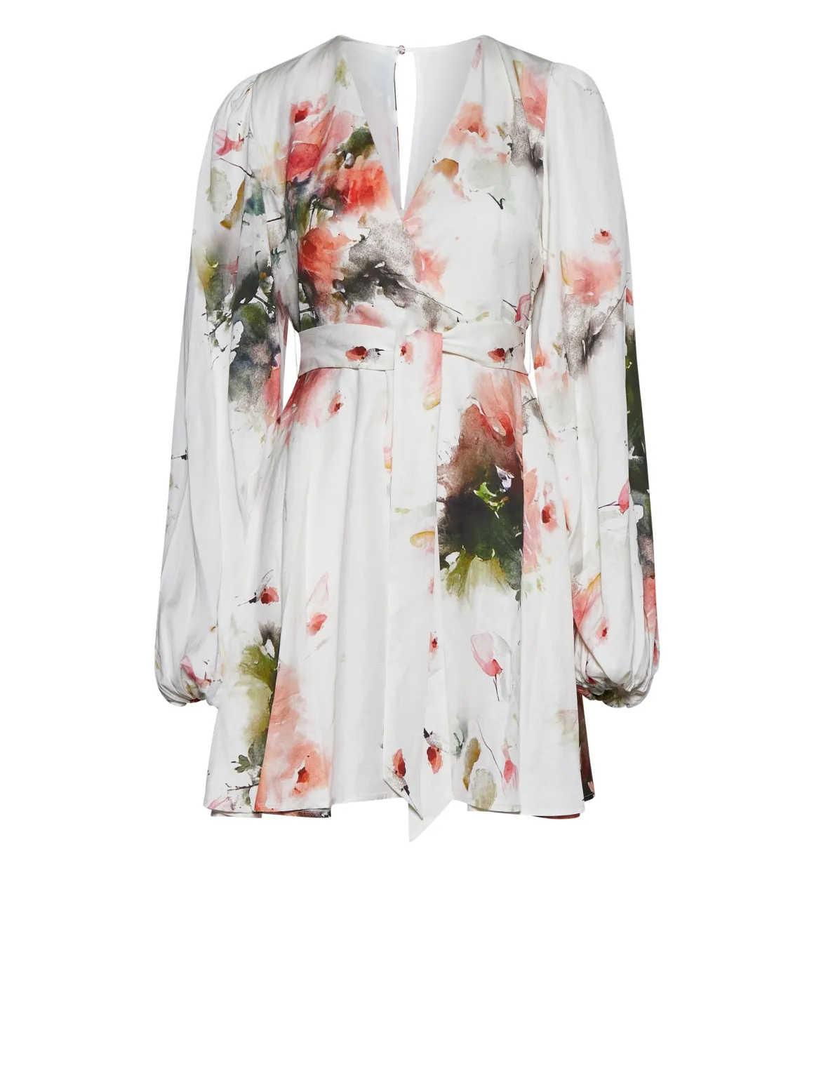 Dress with Artistic Pattern and Fluid Sleeves