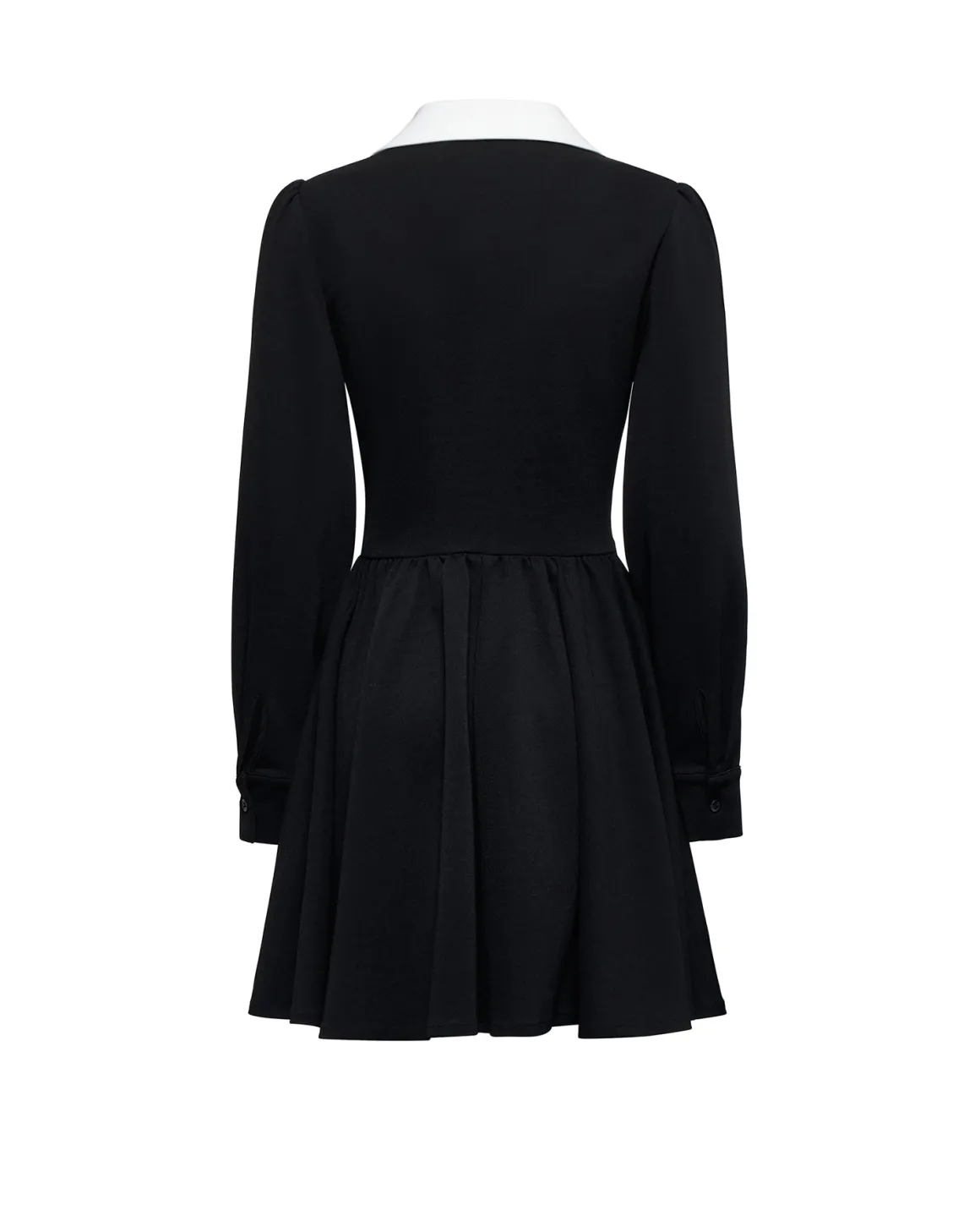 Dress with collar and wide skirt