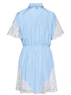 Dress with contrasting inserts and structured design