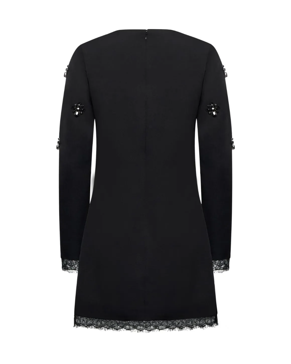 Dress with jewel details and lace