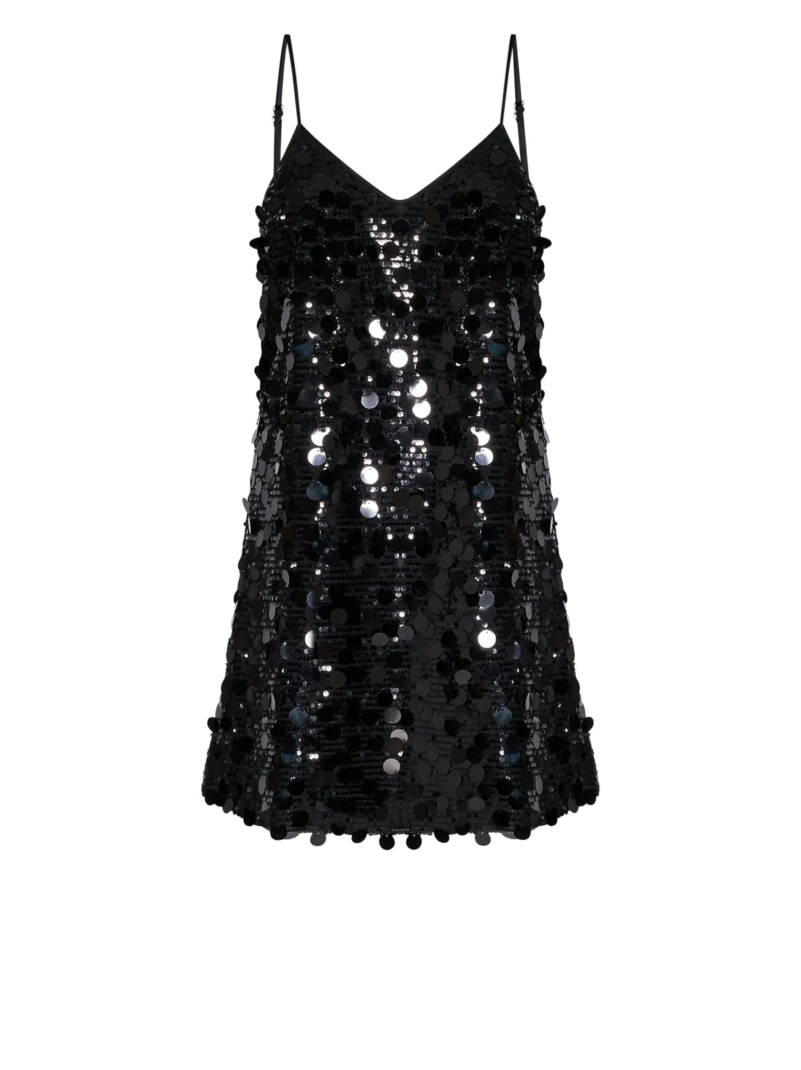 Dress with sequin embroidered surface and essential design