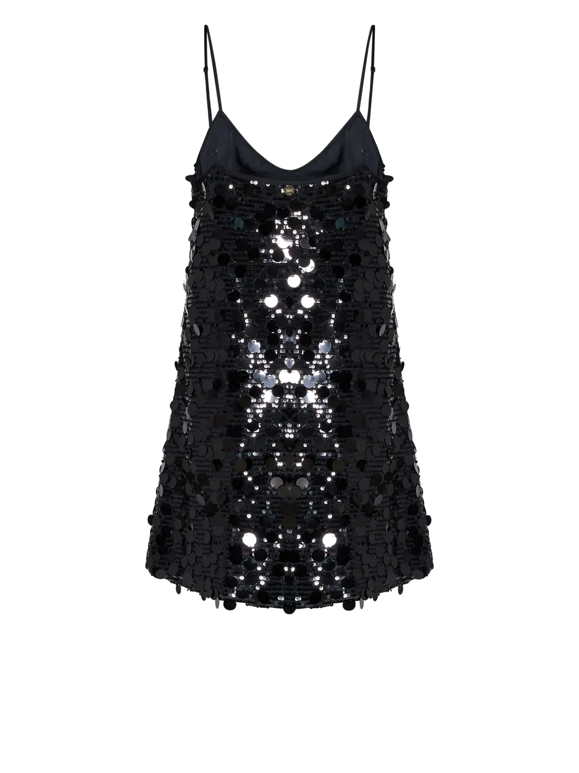 Dress with sequin embroidered surface and essential design