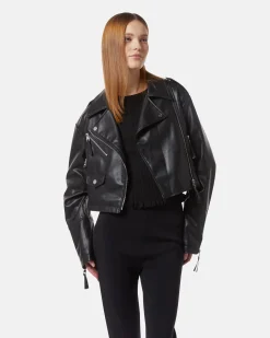 Eco -leather biker jacket