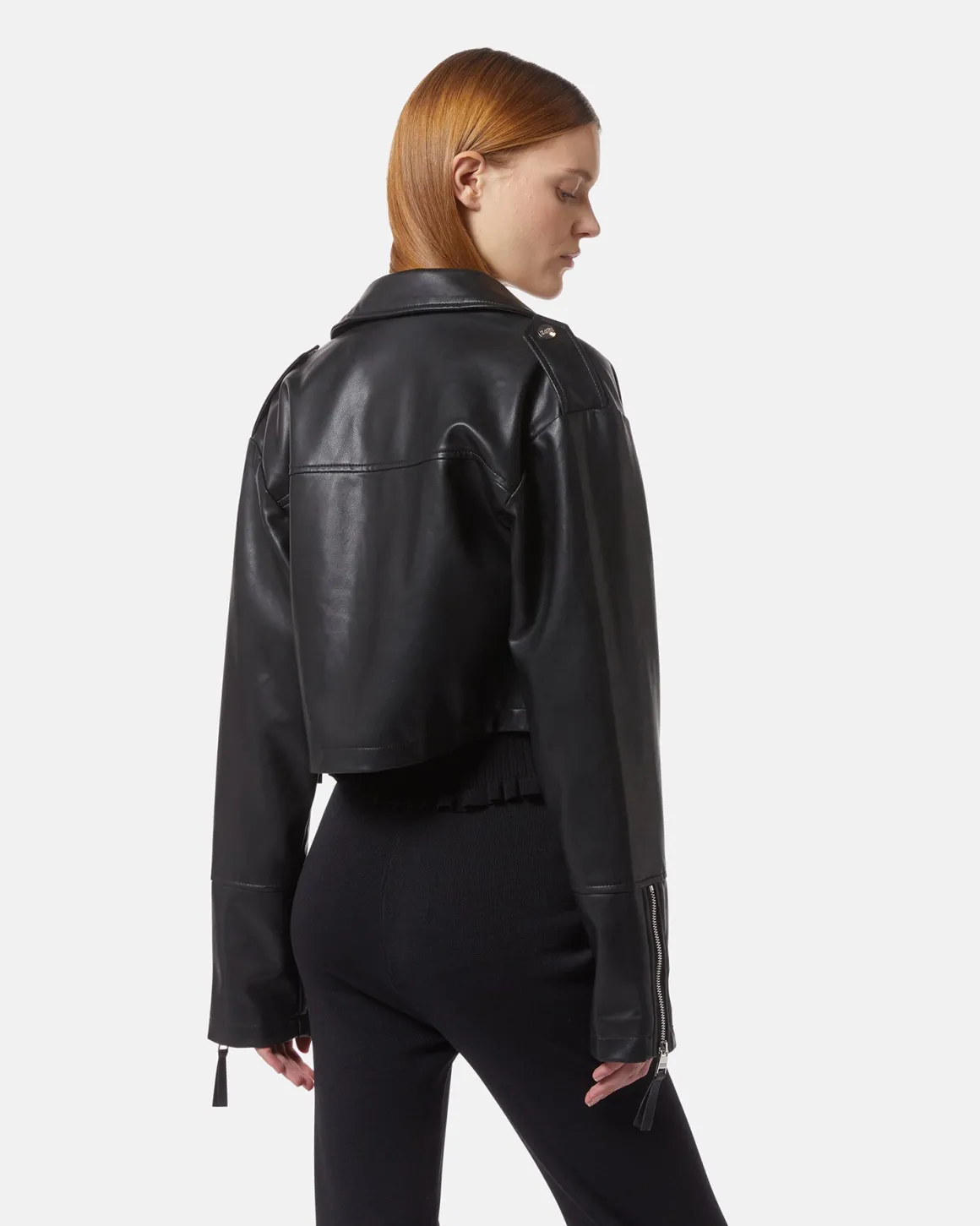 Eco -leather biker jacket