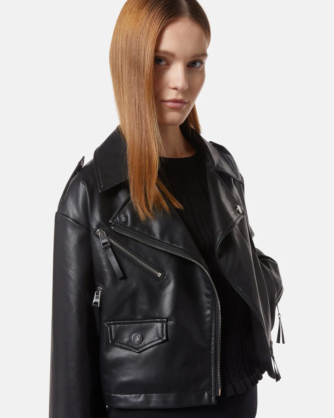 Eco -leather biker jacket