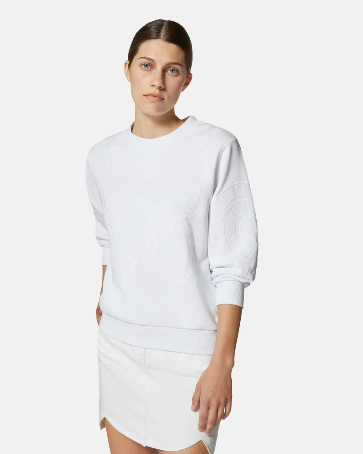 Embroidered sweatshirt with tone on tone details