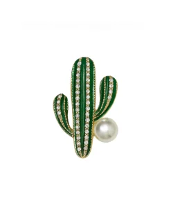 Figurative brooch with botanical design and luminous detail