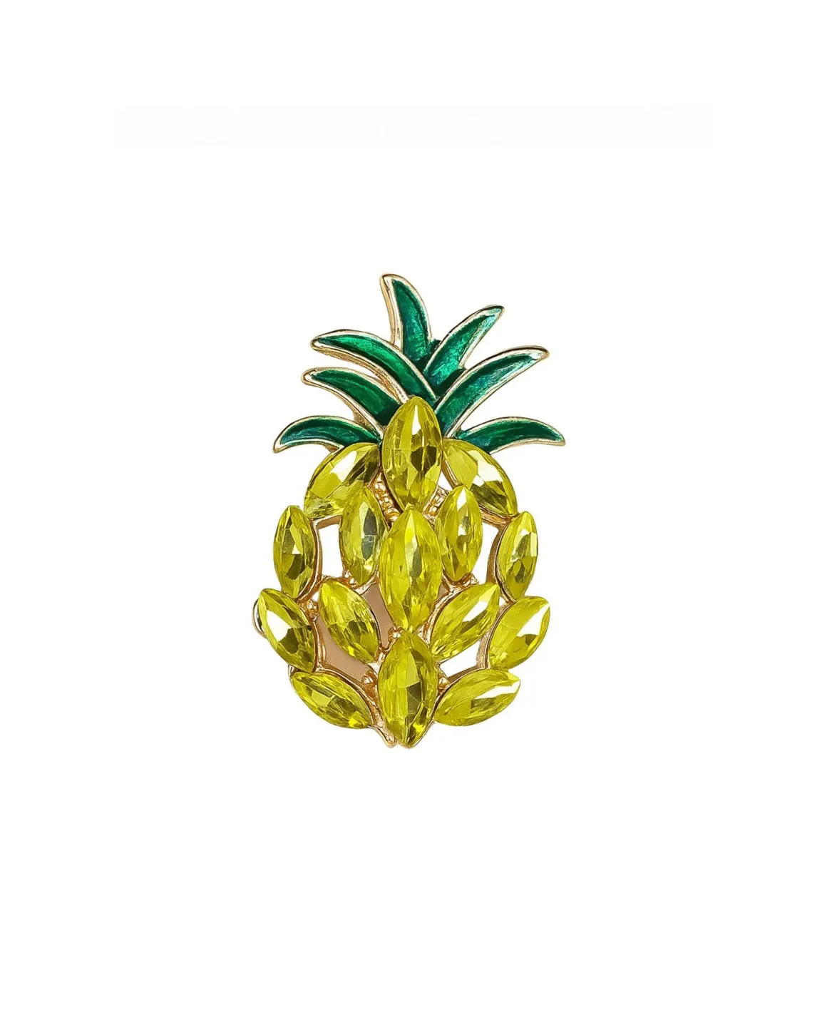 Figurative brooch with iconic design and luminous composition