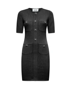 Fitted dress with decorative buttons