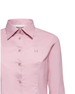 Fitted shirt with pointed collar