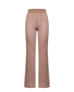 Flared trousers with embossed texture