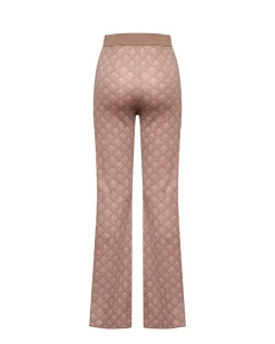 Flared trousers with embossed texture