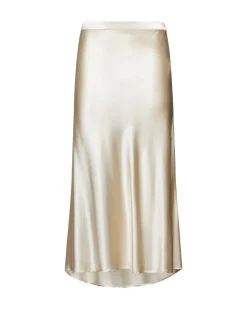 Flowing satin-effect skirt