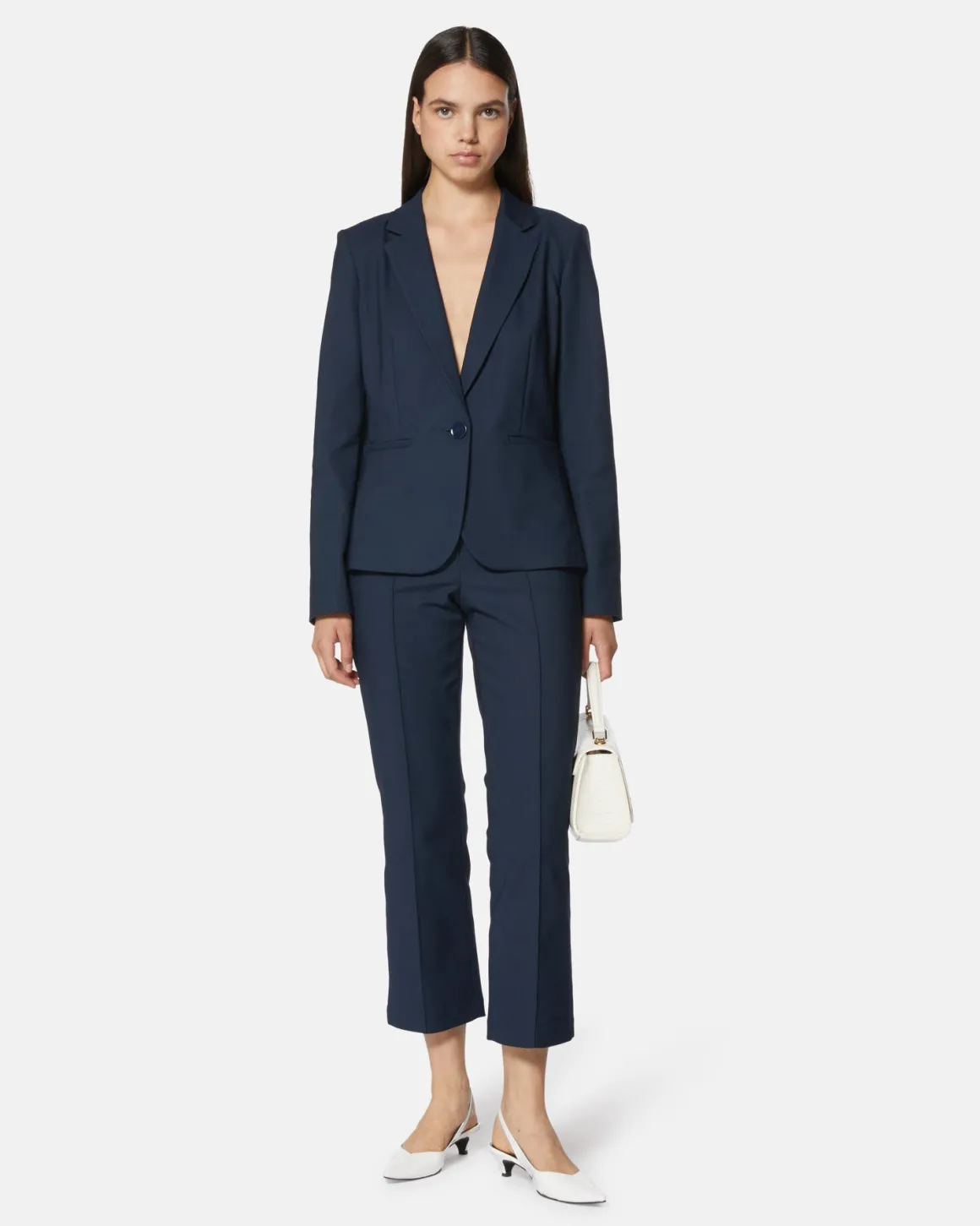 High -waisted cropped trousers