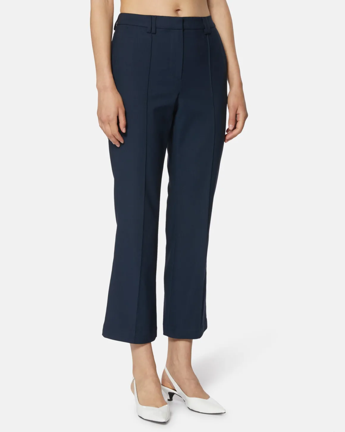 High -waisted cropped trousers